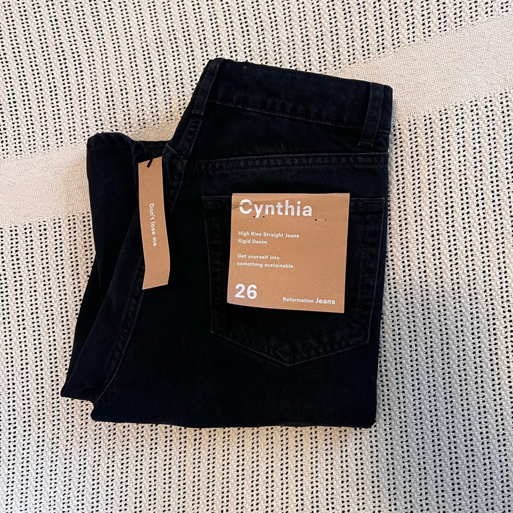 Reformation Cynthia High Rise Jeans in Black